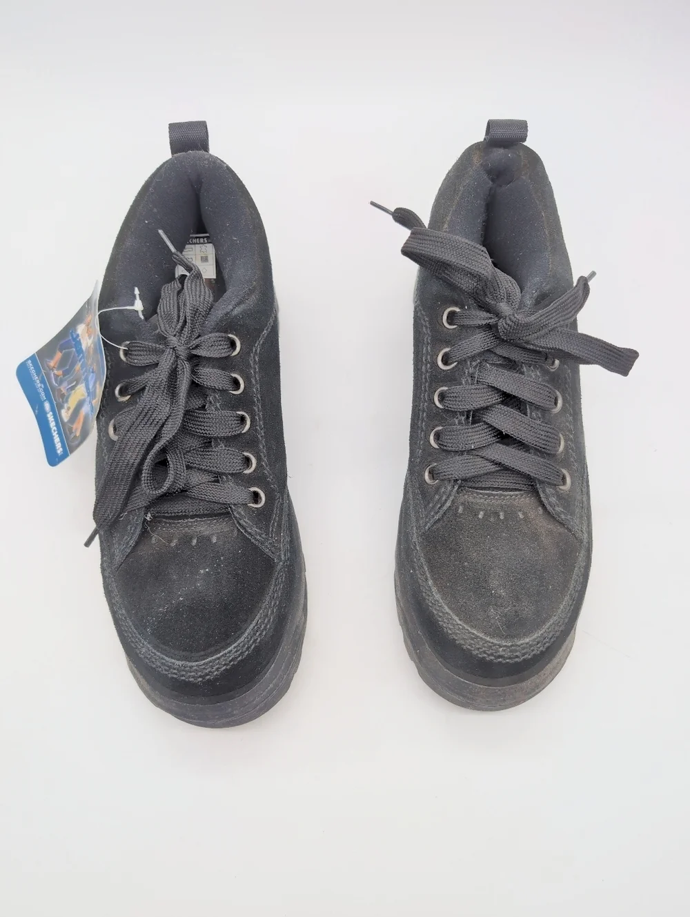 Skechers SN 6638 Men’s Sz 11 Black Suede Leather Platform Sneakers NWT